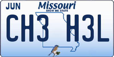 MO license plate CH3H3L