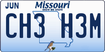 MO license plate CH3H3M