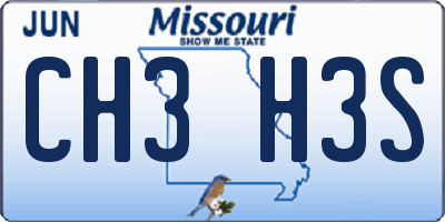 MO license plate CH3H3S