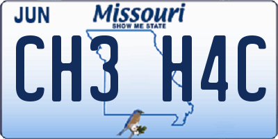 MO license plate CH3H4C