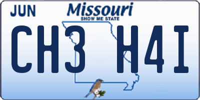 MO license plate CH3H4I