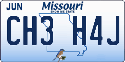 MO license plate CH3H4J