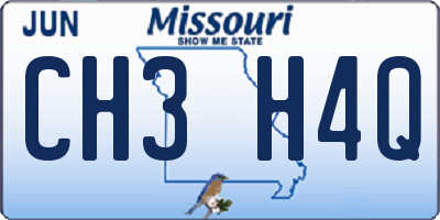 MO license plate CH3H4Q
