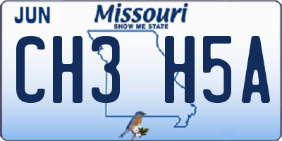 MO license plate CH3H5A