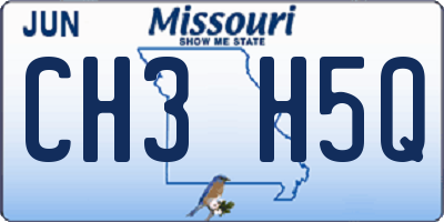 MO license plate CH3H5Q