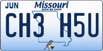 MO license plate CH3H5U