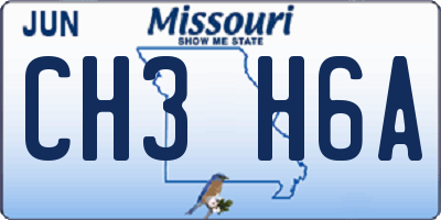 MO license plate CH3H6A