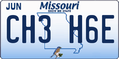 MO license plate CH3H6E
