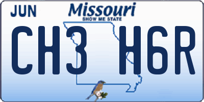 MO license plate CH3H6R