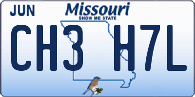 MO license plate CH3H7L