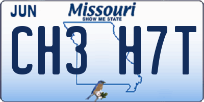 MO license plate CH3H7T
