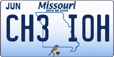 MO license plate CH3I0H