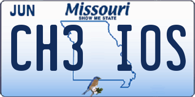 MO license plate CH3I0S
