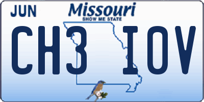 MO license plate CH3I0V
