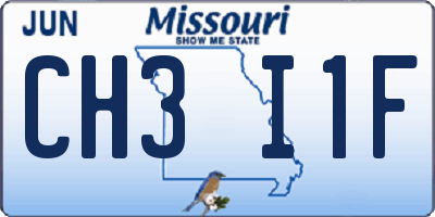MO license plate CH3I1F