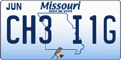 MO license plate CH3I1G