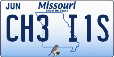 MO license plate CH3I1S
