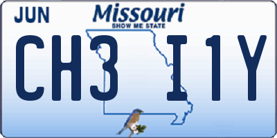 MO license plate CH3I1Y