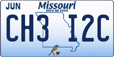 MO license plate CH3I2C