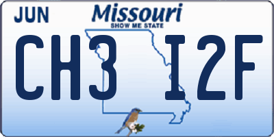 MO license plate CH3I2F