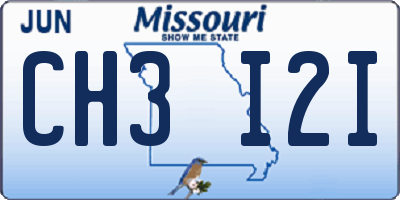 MO license plate CH3I2I