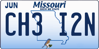 MO license plate CH3I2N