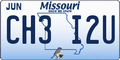 MO license plate CH3I2U