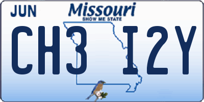 MO license plate CH3I2Y