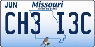 MO license plate CH3I3C