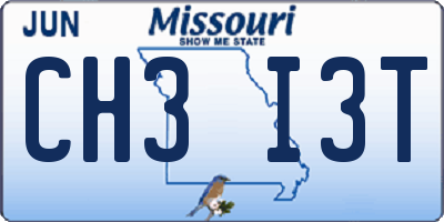 MO license plate CH3I3T