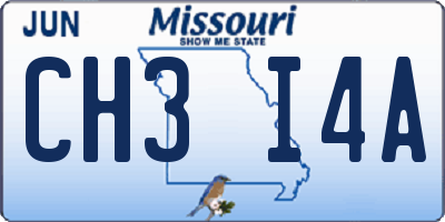 MO license plate CH3I4A
