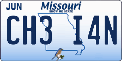 MO license plate CH3I4N