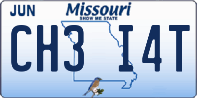 MO license plate CH3I4T
