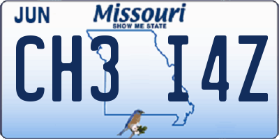 MO license plate CH3I4Z
