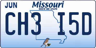 MO license plate CH3I5D