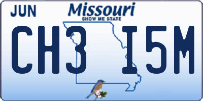 MO license plate CH3I5M
