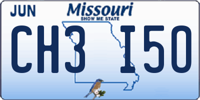 MO license plate CH3I5O