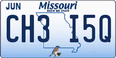 MO license plate CH3I5Q