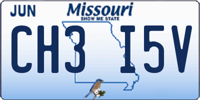 MO license plate CH3I5V