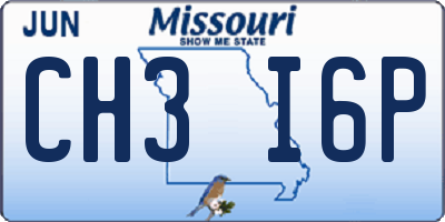 MO license plate CH3I6P