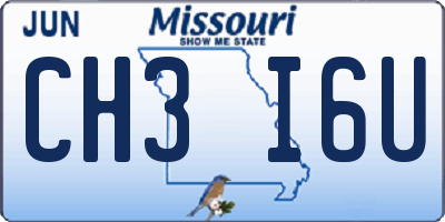 MO license plate CH3I6U