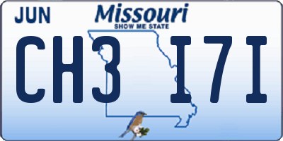 MO license plate CH3I7I