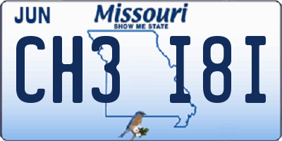 MO license plate CH3I8I