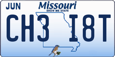 MO license plate CH3I8T