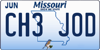 MO license plate CH3J0D