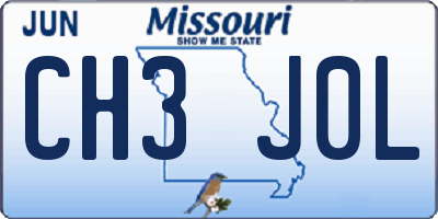 MO license plate CH3J0L