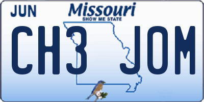 MO license plate CH3J0M
