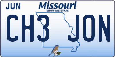 MO license plate CH3J0N