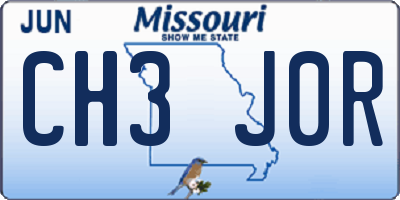 MO license plate CH3J0R