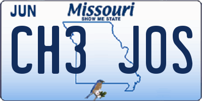 MO license plate CH3J0S